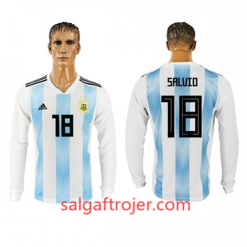 Argentina Fodboldtrøjer Salvio 18 Hjemmebanesæt VM 2018 Langærmet Argentina Fodboldtrøjer Salvio 18 Hjemmebanesæt VM 2018 Langærmet